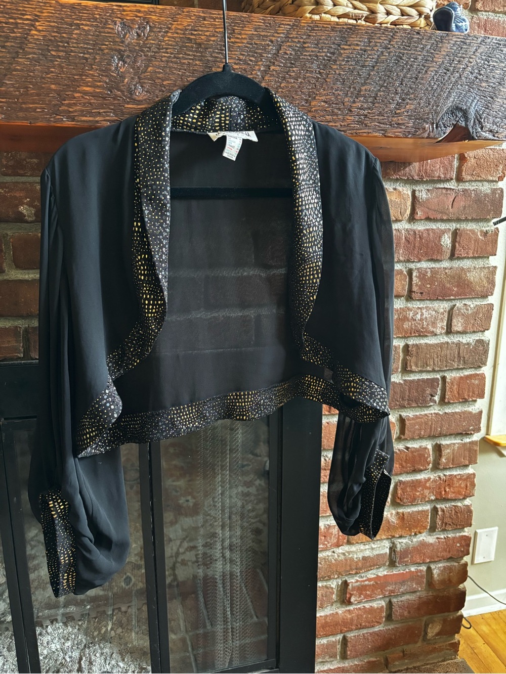 Vintage Cropper Joseph Ribkoff Black Sheer Jacket